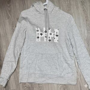 Helly Hansen Grey Heather Hoodie Custom Graphic pattern HH Logo. Limited edition